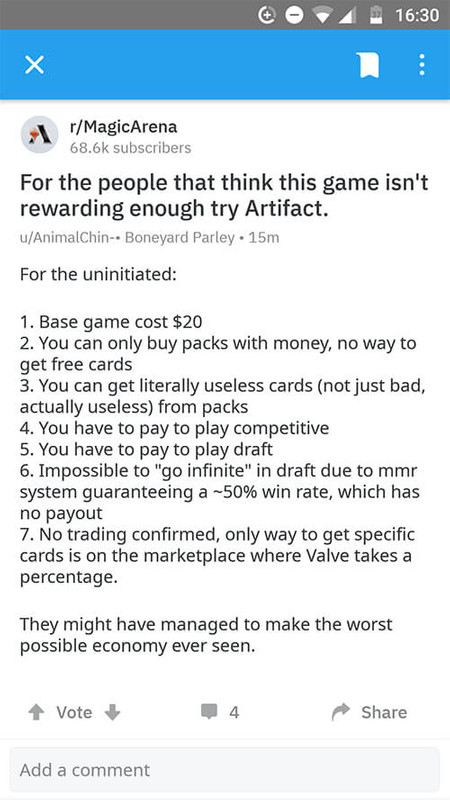 Artifact economy